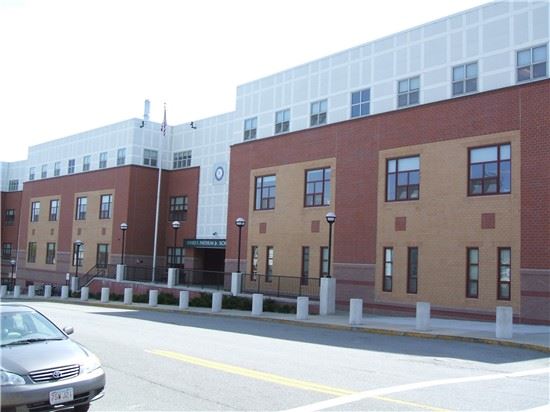 Lawrence high school facade and driveway