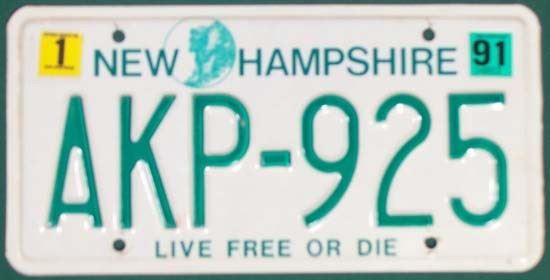 Image of a New Hampshire license plate