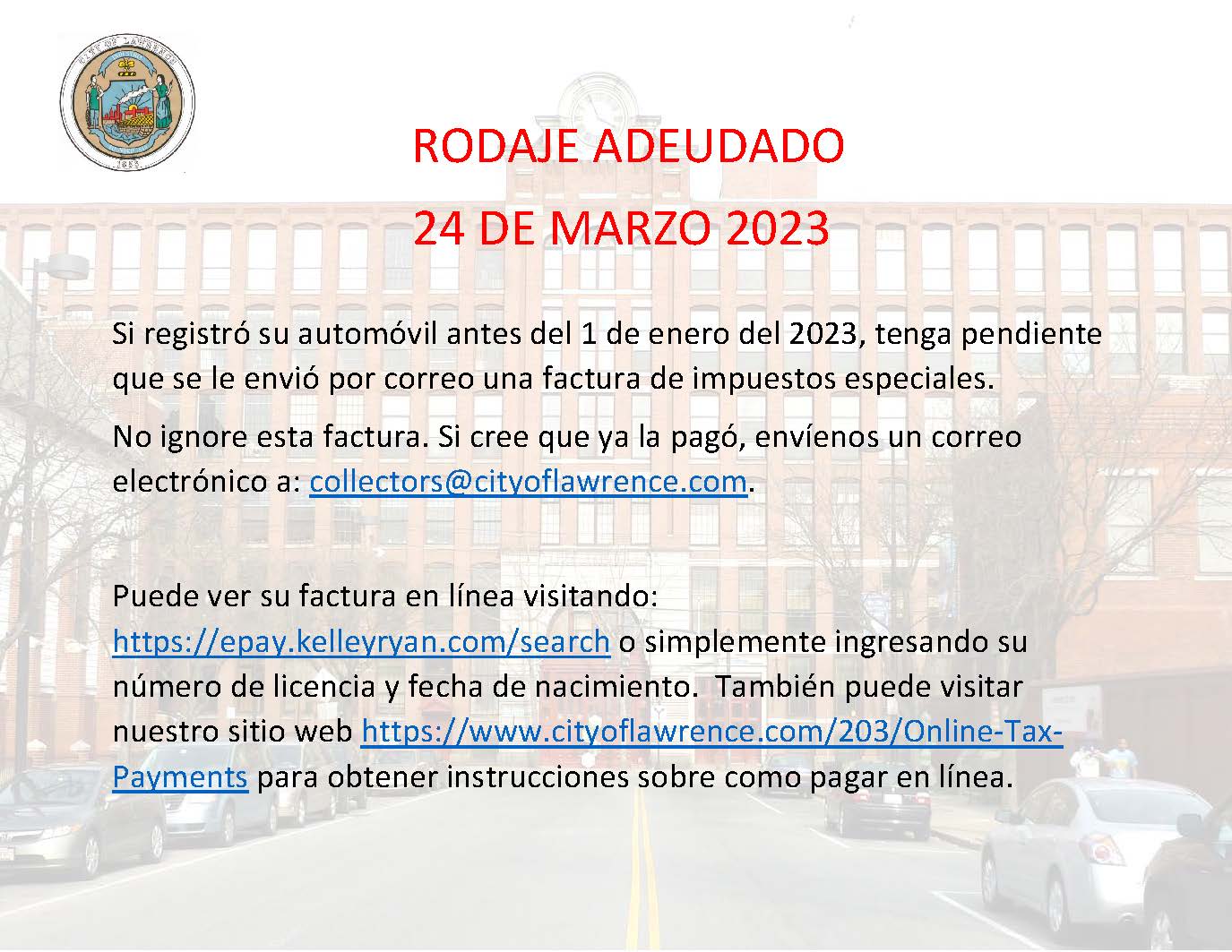 EXCISE TAX DUE MARCH 24 2023- Spanish